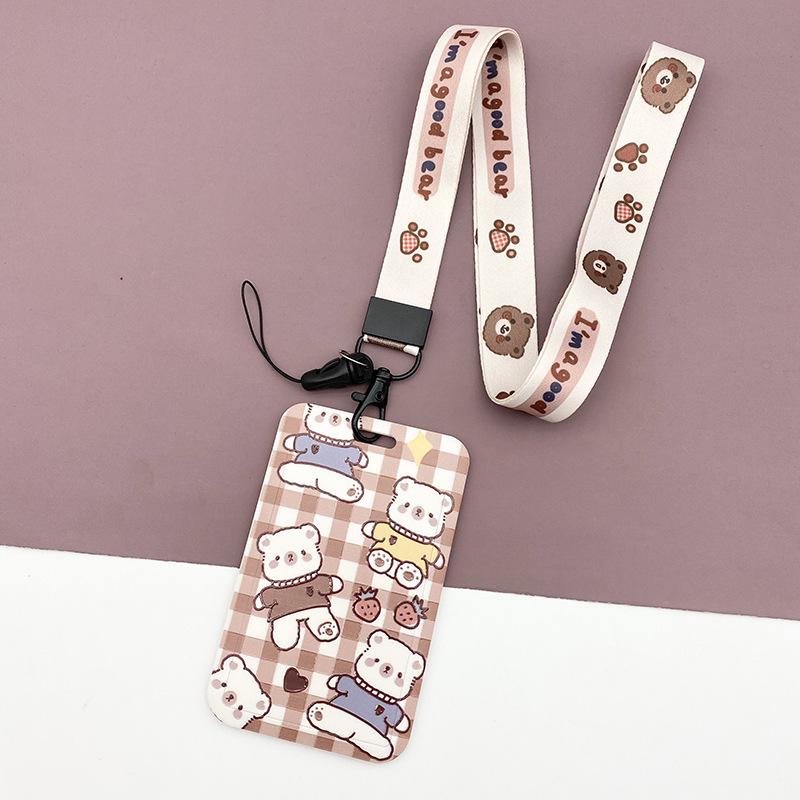 【buy 2 get 1 free】Kawaii Keychain Cartoon Cat Sliding Card Holder