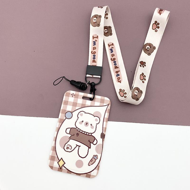 【buy 2 get 1 free】Kawaii  Keychain Cartoon Cat Sliding Card Holder