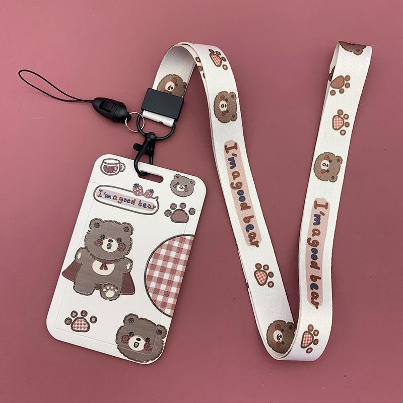 【buy 2 get 1 free】Kawaii  Keychain Cartoon Cat Sliding Card Holder