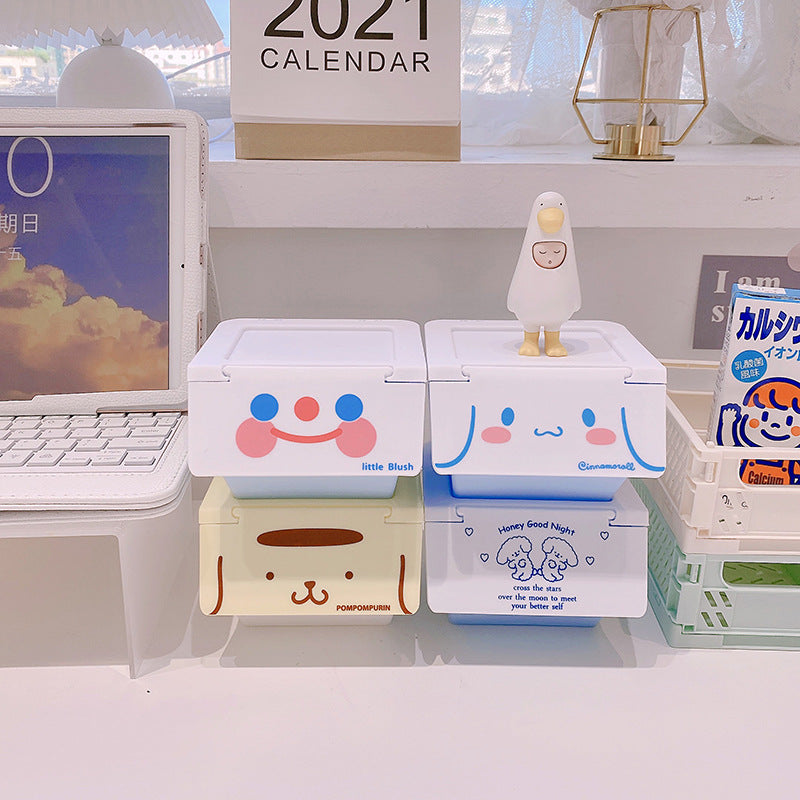Cartoon Pattern Desktop Superimposed Drawer Storage Box