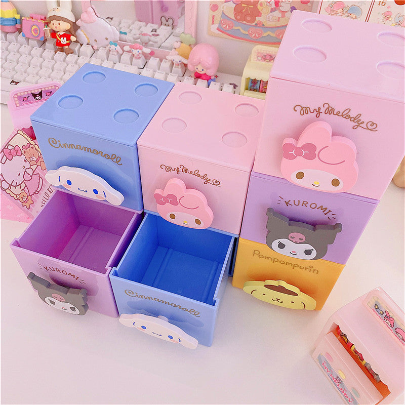 Creative Cute Girl Desktop Storage Box Drawer