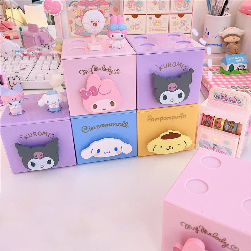 Creative Cute Girl Desktop Storage Box Drawer