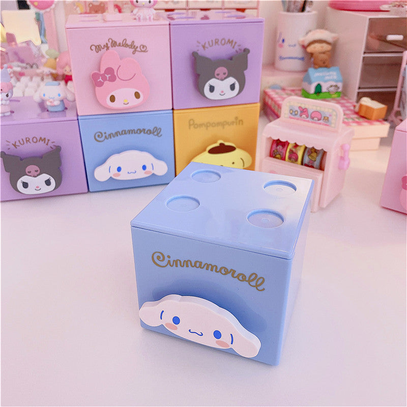 Creative Cute Girl Desktop Storage Box Drawer