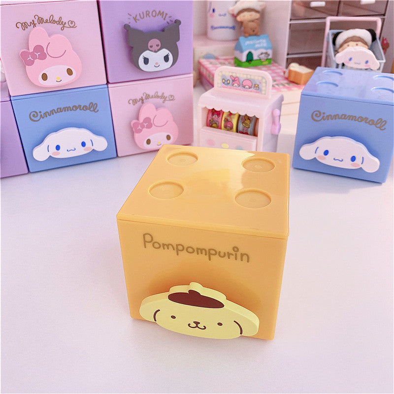 Creative Cute Girl Desktop Storage Box Drawer