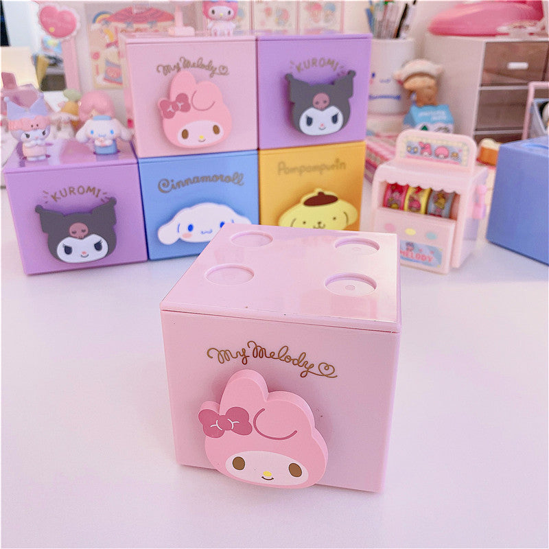 Creative Cute Girl Desktop Storage Box Drawer