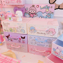 Charger l&#39;image dans la galerie, Kawaii Desktop Storage Boxes Cartoon Girl Cosmetic Storage Drawer
