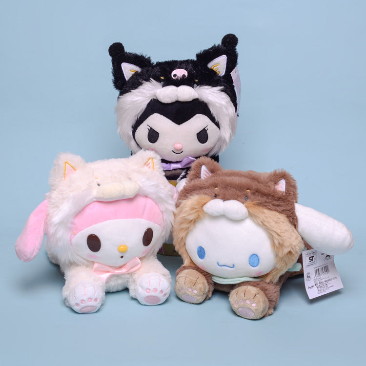 Transform into Shiba Inu lying down plush toy dolls