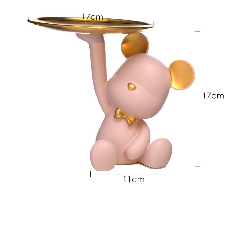 key storage tray bear ornament