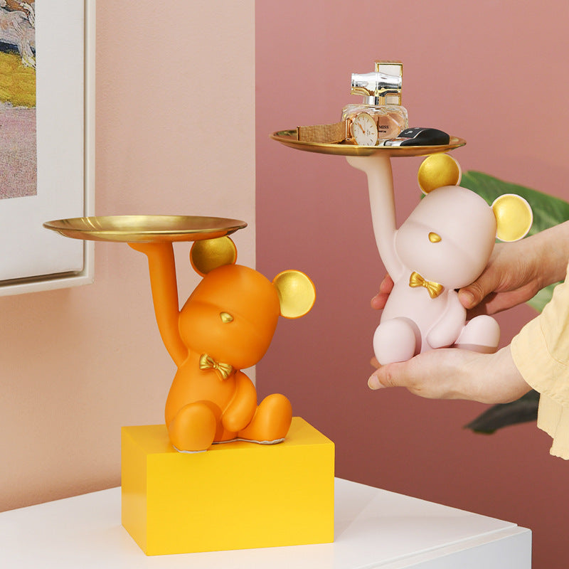 key storage tray bear ornament