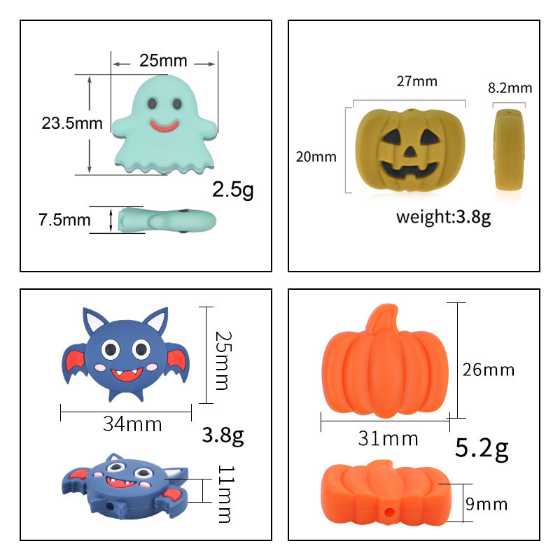 10pcs halloween pumpkin cartoon scattered beads