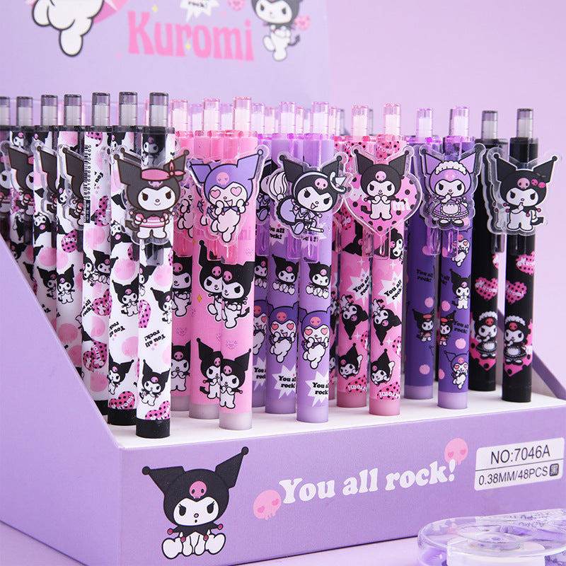 cartoon pressing black ink pens