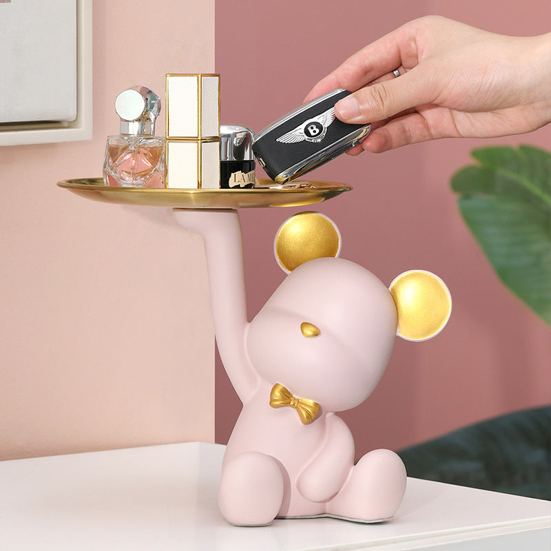 key storage tray bear ornament
