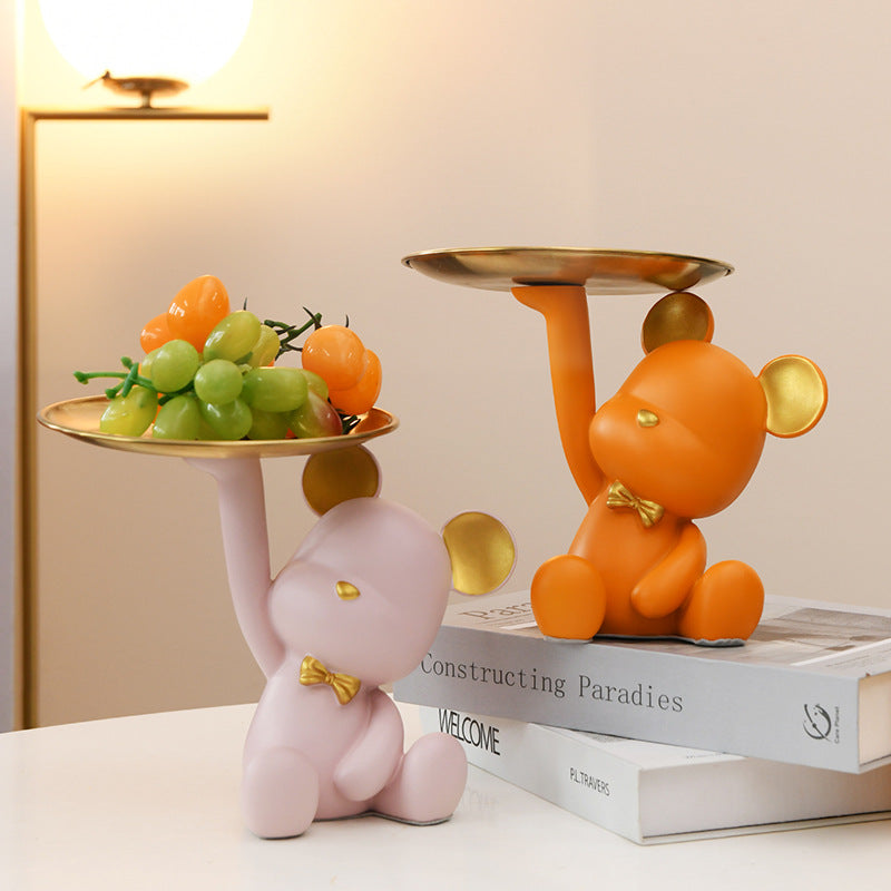 key storage tray bear ornament