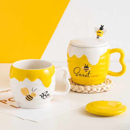 bee honey pot cup set