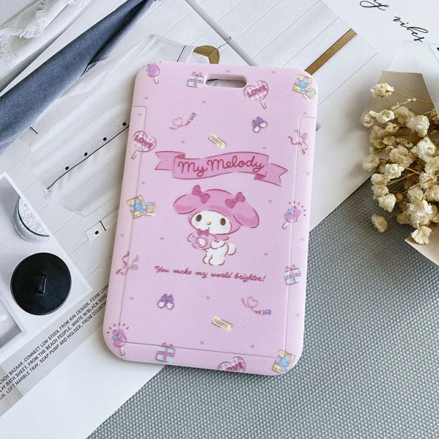 【buy 2 get 1 free】Kawaii  Keychain Cartoon Cat Sliding Card Holder