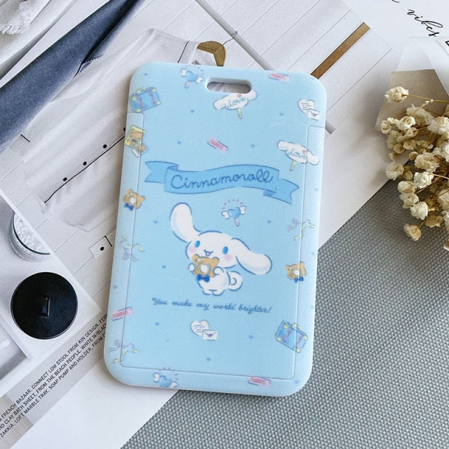 【buy 2 get 1 free】Kawaii  Keychain Cartoon Cat Sliding Card Holder