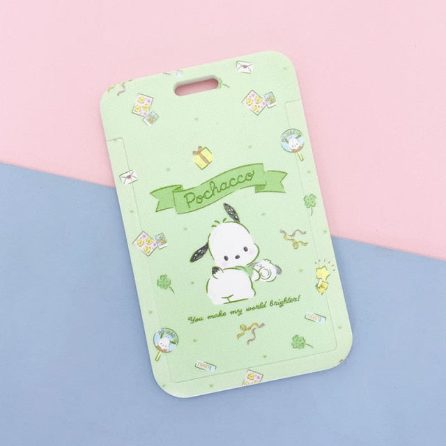 【buy 2 get 1 free】Kawaii  Keychain Cartoon Cat Sliding Card Holder