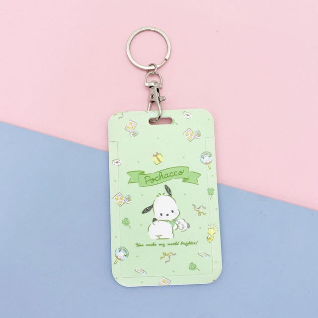 【buy 2 get 1 free】Kawaii  Keychain Cartoon Cat Sliding Card Holder