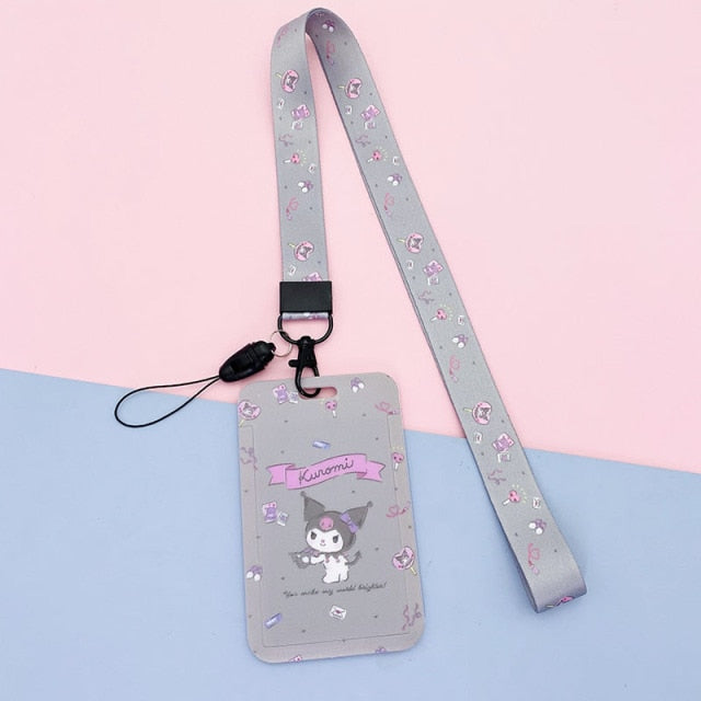 【buy 2 get 1 free】Kawaii  Keychain Cartoon Cat Sliding Card Holder
