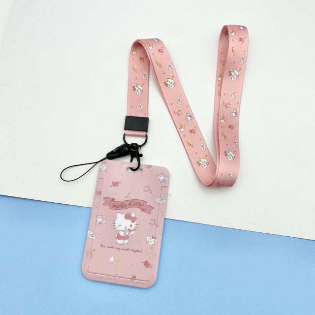 【buy 2 get 1 free】Kawaii  Keychain Cartoon Cat Sliding Card Holder