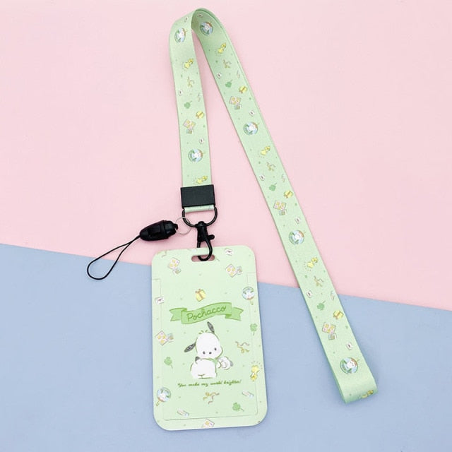 【buy 2 get 1 free】Kawaii  Keychain Cartoon Cat Sliding Card Holder