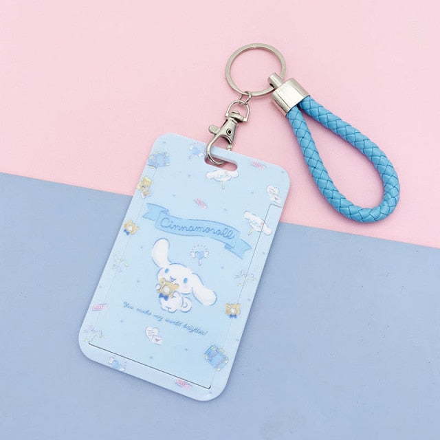 【buy 2 get 1 free】Kawaii  Keychain Cartoon Cat Sliding Card Holder