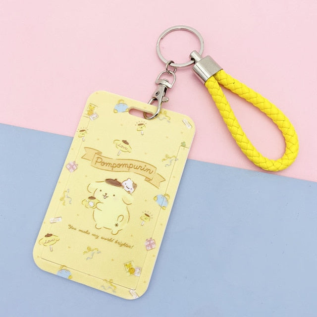 【buy 2 get 1 free】Kawaii  Keychain Cartoon Cat Sliding Card Holder